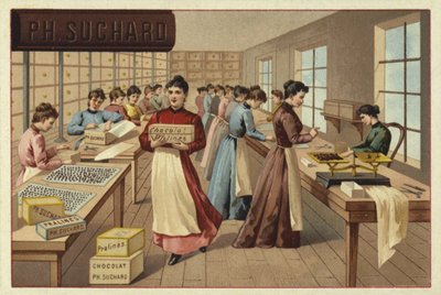 工場でチョコレートを梱包する 作： European School